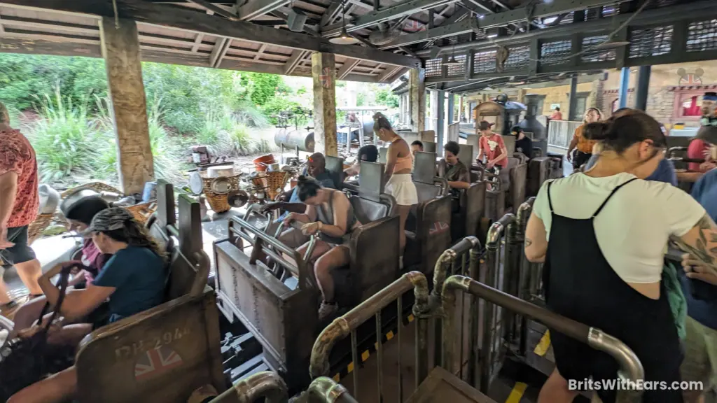 People waiting to get on the next Expedition Everest ride train